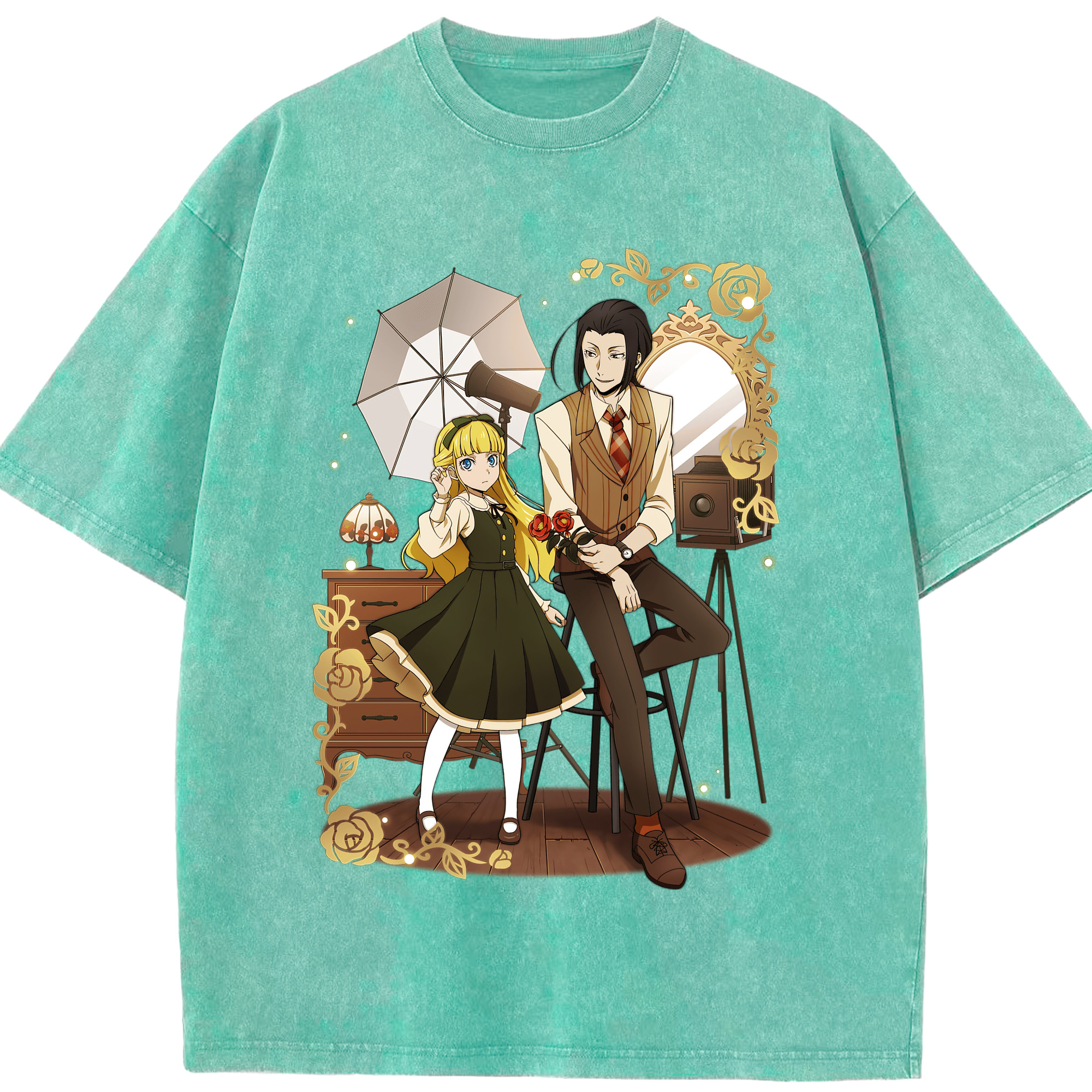 （画像用） 文豪ストレイドッグス Bungo Stray Dogs 綿100% ヴィンテージ風 半袖Tシャツ（フロントプリント）
